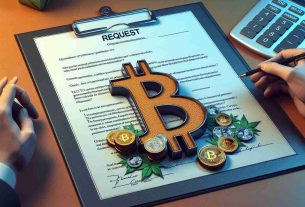 A high-definition, realistic illustration of a formal request document created by a major blockchain company, appealing to a tax institution for clearer guidelines and an extension on cryptocurrency tax reporting regulations.