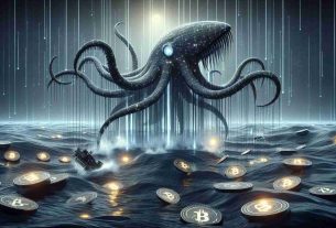 A highly-detailed, realistic depiction of a cybersecurity attack on a large, metaphorically represented cryptocurrency exchange symbolized by a gigantic kraken in a digital ocean. The depiction shows streams of digital coins flowing out of the kraken, signifying a multi-million dollar crypto theft. Please ensure the atmosphere is tense and the scene encapsulates the severity of the situation.