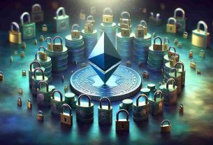 Create a realistic, high-definition image depicting the concept of Ethereum's shift towards increased self-custody. The scene could feature an Ethereum coin at the center, surrounded by a variety of padlocks that signify increased privacy and control. A gradual transition from fewer padlocks to more in the composition could represent the shift to more self-custody. Balance the use of colors to suggest financial technology, like blues and greens, and include delicate lighting for depth and contrast.