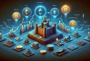 A high-definition, realistic illustration depicting the evolution and fortification of crypto finance. This should include symbols for various cryptocurrencies (such as Bitcoin, Ethereum), alongside representations of fortification such as a fortress or castle. Also, illustrate a timeline showing the growth and adaptation of crypto finance, with various significant events marked on it. The color scheme should be modern and sophisticated with a futuristic overtone to reflect the cutting-edge nature of cryptocurrency.