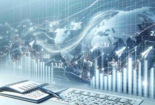 An accurate and high-definition visual representation of shifting leadership in market trends, shown as fluctuating graph lines on a clean, bright background.  Additional elements might include a calendar set to the month of July, symbolizing a potential surge during that month. The overall goal is to portray the unpredictable yet perspectivable nature of the financial and economic market.