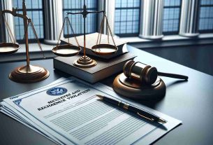 A high-definition, realistic image of legal documents and a courthouse symbolizing the initiation of a legal action by the Securities and Exchange Commission against an unnamed company over allegations of regulatory violations. The scene could depict a gavel, scales of justice, and official-looking documents scattered on a judge's desk, with the bold headline 'Regulatory Violations' on the topmost paper.