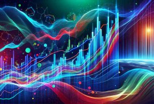 Create a high definition, realistic image of the positive price trajectory of the Polkadot cryptocurrency amidst the fluctuating swings of the market. This should take the form of a graph or chart showing the upward momentum of Polkadot, in contrast with the volatile nature of the broader cryptocurrency market. Use vivid colors to represent the various aspects of the graph, with blue for Polkadot's performance, and a mixture of reds and greens to illustrate the other market swings.