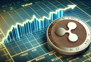 Create a realistic, high-definition image of the digital currency Ripple's XRP. The coin is textured with a value mark indicating it has surpassed $6. In the background, include a graph depicting a sharp incline to represent the coin's rise in value. The visual information provided should be suggestive of various potential reasons for this increase.