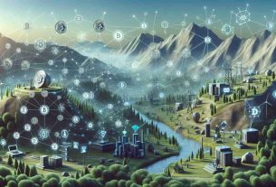 A highly detailed and realistic landscape showcasing different elements that represent the new frontiers of decentralized finance. The scenery depicts a futuristic financial ecosystem, encompassing various symbols of technology, finance, and decentralization such as blockchain nodes, digital currencies, peer-to-peer exchanges and smart contracts. Some elements are deliberately designed to resemble traditional banking symbols but are redesigned, portraying the transition from traditional finance to decentralized finance. The elements are organically integrated in a way that they appear natural within the landscape, showing how decentralized finance is seamlessly blending into our everyday lives.