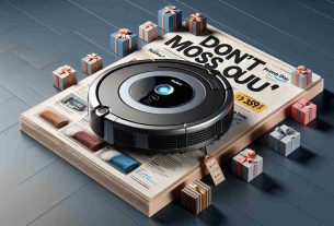 Realistic high-definition image of a commercial advertisement, promoting an appealing deal for a popular robotic vacuum cleaner model, the iRobot Roomba j7+. The advertisement should have a bold headline stating 'Don't Miss Out', and a distinctive section highlighting the special occasion of Prime Day. The robotic vacuum should be visually appealing, presented in its most favourable angle. Add elements related to shopping and deals to enhance the marketing aspect of the image.