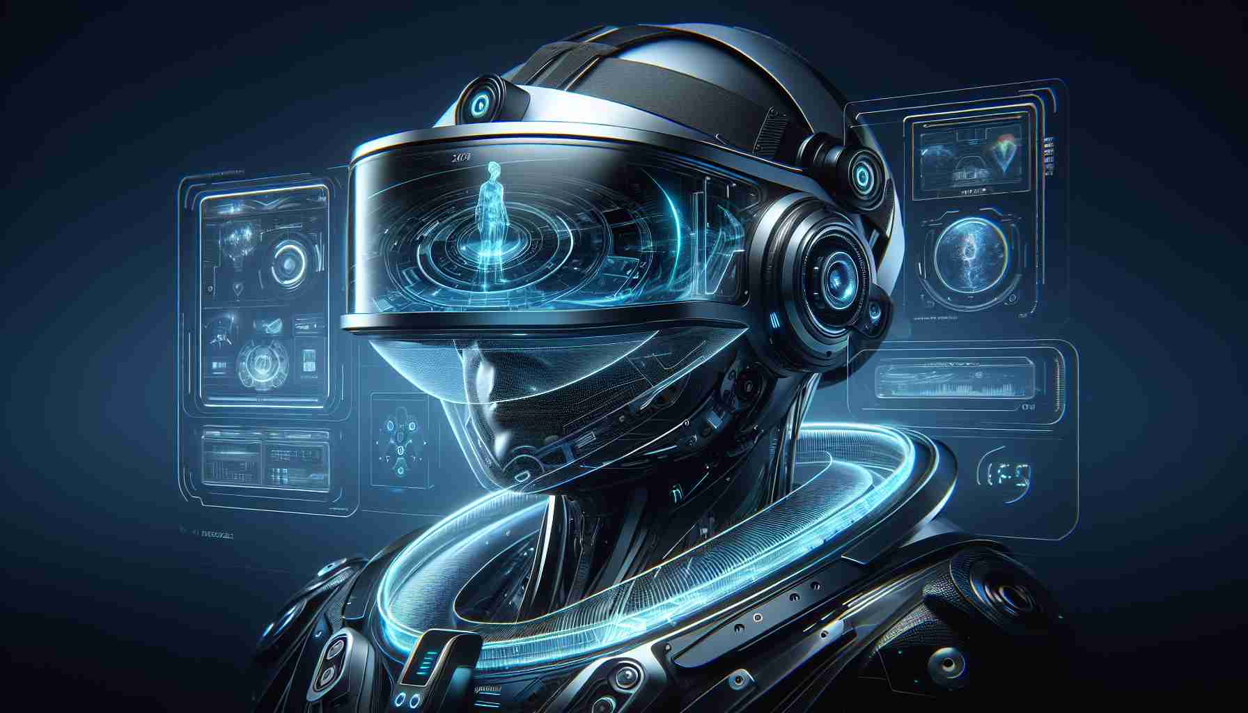 A high-definition, realistic depiction of futuristic high-tech VR headsets predicted for the year 2027. The design emphasizes cutting-edge technology, sleek aerodynamics, light materials, and futuristic aesthetics, with features such as holographic display screens, inbuilt AI assistants, and compact wireless design. The visuals would offer a glimpse into the future, capturing the potential advancements in technology.