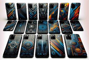 Generate a high-definition, realistic image of current, stylish phone cases targeted at tech enthusiasts. These cases should exude modern and appealing designs that are indicative of current trends in technology. They should come with features that would attract technology enthusiasts such as resistance to scratches, unique design patterns, and possibly even smart integrations like wireless charging compatibility. Highlight the diverse variety in their designs: some might be sleek and minimalist, while others could portray bold, intricate patterns or futuristic elements.