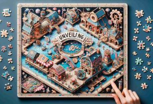 A high-definition image that depicts the scene of a mini puzzle adventure game named 'Unveiling Fun'. This game scene includes intricate, fun-filled pieces arranged in a manner that creates an inviting and exciting atmosphere for the players. The pieces can be of different shapes, colors, and sizes, and they relate to various themes, making the game more engaging and interesting. The overall visual ambiance of the image should reflect the joy and enthusiasm that this game brings to its players.